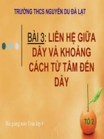 Bài giảng bài liên hệ giữa cung và dây hình học 9 (2) 