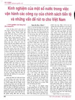 Kinh nghiệm của một số nước trong việc vận hành các công cụ của chính sách tiền tệ và những vấn đề rút ra cho việt nam 