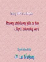 Bài giảng bài phương trình lượng giác cơ bản đại số 11 