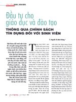 Đầu tư cho giáo dục và đào tạo thông qua chính sách tín dụng đối với sinh viên 