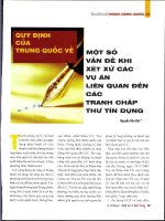 Quy định của trung quốc về một số vấn đề khi xét xử các vụ án liên quan đến các tranh chấp tín dụng 