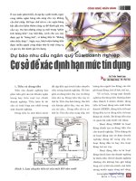 Dự báo nhu cầu ngân quỹ của doanh nghiệp   cơ sở để xác định hạn mức tín dụng 