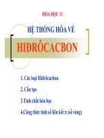 Bài giảng bài hệ thống hóa hiđrocacbon hóa học 11 (4) 