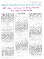 Ngân hàng thương mại cổ phần quân đội chi nhánh hải phòng giữ vững vị thế trên con đường đổi mới hội nhập và phát triển 