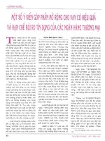 Một số ý kiến góp phần mở rộng cho vay có hiệu quả và hạn chế rủi ro tín dụng của các ngân hàng thương mại 