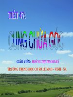 Bài giảng bài cung chứa góc hay nhất hình học 9 