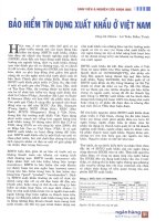 Bảo hiểm tín dụng xuất khẩu ở việt nam 