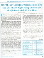 Thực trạng và giải pháp mở rộng hoạt động của chi nhánh ngân hàng chính sách xã hội thành phố hồ chí minh 