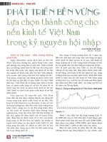 Phát triển bền vững lựa chọn thành công cho nền kinh tế việt nam trong kỷ nguyên hội nhập 