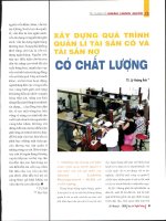 Xây dựng quá trình quản lý tài sản có và tài sản nợ có chất lượng 
