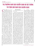 Thị trường giao dịch quyền chọn và các thông tin trên sàn giao dịch quyền chọn 