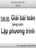 Bài giảng bài giải toán bằng cách lập phương trình đại số 8 (8) 