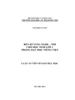 Rèn luyện kĩ năng nghe, nói cho học sinh lớp 1 trong dạy học tiếng việt