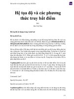 hệ tọa độ và các phương thức truy bắt điểm