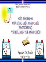 Bài giảng bài các tác dụng của dòng điện xoay chiều  đo cường độ và hiệu điện thế xoay chiều vật lý 9 (5) 