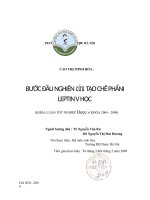 BƯỚC đầu NGHIÊN cứu tạo CHÊ PHẨNI LEPTIN v học 