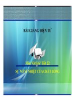 Bài giảng bài sự nở vì nhiệt của chất lỏng vật lý 6 (2) 