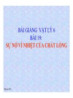 Bài giảng bài sự nở vì nhiệt của chất lỏng vật lý 6 (4) 