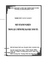 Một số kinh nghiệm trong quá trình phụ đạo học sinh yếu.