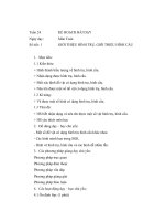 Kế hoạch bài dạy GIỚI THIỆU HÌNH TRỤ, GIỚI THIỆU HÌNH cầu