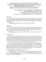 ỨNG DỤNG PHƯƠNG TRÌNH LAGRANGE xây DỰNG PHƯƠNG TRÌNH KHẢO sát DAO ĐỘNG của ô tô 2 cầu