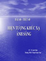 Bài giảng bài hiện tượng khúc xạ ánh sáng vật lý 9 