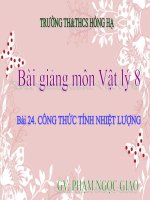 Bài giảng bài công thức tính nhiệt lượng vật lý 8 (2) 
