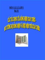 Bài giảng bài các tác dụng của dòng điện xoay chiều  đo cường độ và hiệu điện thế xoay chiều vật lý 9 (2) 
