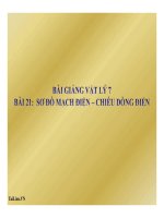 Bài giảng bài sơ đồ mạch điện – chiều dòng điện vật lý 7 (8) 
