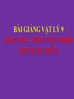 Bài giảng bài điện gió – điện mặt trời – điện hạt nhân vật lý 9 