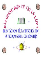 Bài giảng bài tác dụng từ, tác dụng hóa học và tác dụng sinh lí của dòng điện vật lý 7 (3) 