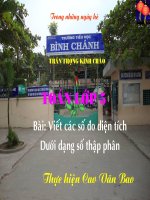Bài giảng toán 5 viết các số đo diện tích dưới dạng số thập phân (10) 