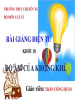 Bài giảng bài độ ẩm của không khí vật lý 10 
