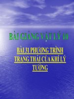 Bài giảng bài phương trình trạng thái của khí lí tưởng vật lý 10 (2) 