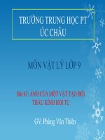 Bài giảng bài ảnh của một vật tạo bởi thấu kính hội tụ vật lý 9 (10) 