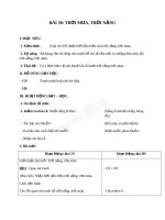 Giáo án TNXH 1 bài trời nắng trời mưa (4) 