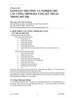 Giám sát thi công và nghiệm thu các công trình hạ tầng kỹ thuật trong đô thị