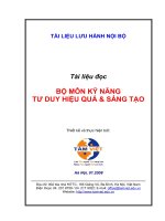 Kỹ năng tư duy hiệu quả và sáng tạo