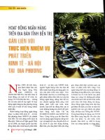 Hoạt động ngân hàng trên địa bàn tỉnh bến tre gắn liền với thực hiện nhiệm vụ phát triển kinh tế   xã hội tại địa phương 