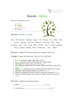 Bài tập về các mùa trong Tiếng Anh
