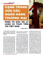 Cạnh tranh của các ngân hàng thương mại nhìn từ góc độ lý luận và thực tiễn tại việt nam 