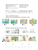 Đề thi học kì 2 môn Tiếng Anh lớp 5 năm 2015 trường Tiểu học EA Lê, Đăk Lăk
