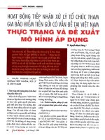 Hoạt động tiếp nhận xử lý tổ chức tham gia bảo hiểm tiền gửi có vấn đề tại việt nam thực trạng và đề xuất mô hình áp dụng 