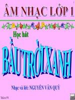 Bài giảng bài học hát bầu trời xanh âm nhạc 1 