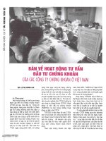 Bàn về hoạt động tư vấn đầu tư chứng khoán của các công ty chứng khoán ở việt nam 