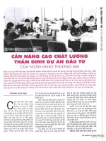 Cần nâng cao chất lượng thẩm định dự án đầu tư của ngân hàng thương mại 