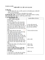 Giáo án TNXH 1 bài nhận biết các vật xung quanh 