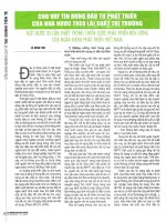 Cho vay tín dụng đầu tư phát triển của nhà nước theo lãi suất thị trường một bước đi cần thiết trong chiến lược phát triển bền vững của ngân hàng phát triển việt nam 