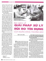 Bàn thêm về giải pháp xử lý rủi ro tín dụng của ngân hàng thương mại 