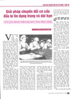 Giải pháp chuyển đổi cơ cấu đầu tư tín dụng trung và dài hạn của các NHTM trên địa bàn tỉnh vĩnh long 